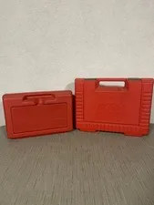 Vintage LEGO Hard Plastic Carrying Storage Cases Red 1980s/ Lot of 2