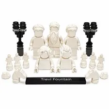 Lego Trevi Fountain White Statue Parts Lot Statuette Trophy Frog Horse Head Tile