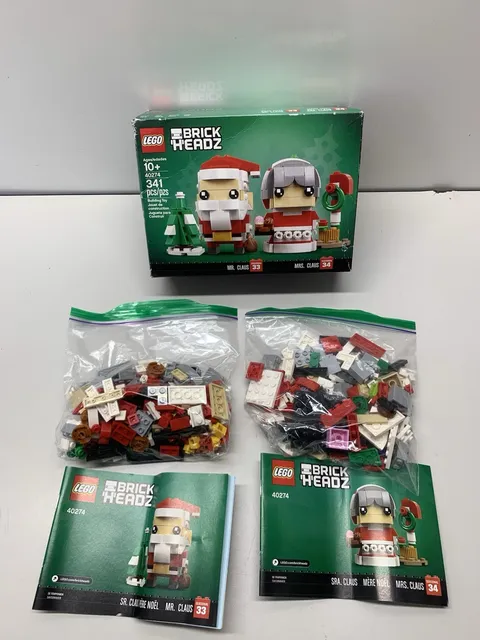 LEGO BrickHeadz 40274 Mr. Claus And Mrs. Claus INCOMPLETE READ DESCRIPTION