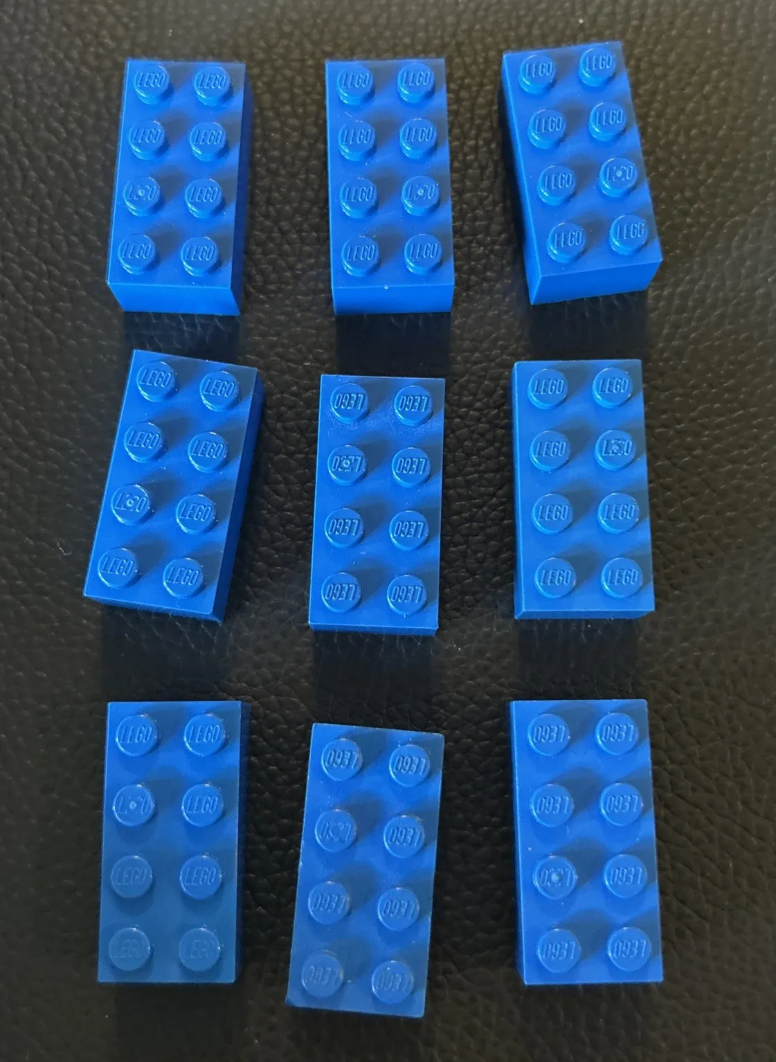 Lego Lot 9 Blue Replacement Pieces 2x4 Bricks 3001 Brick Set