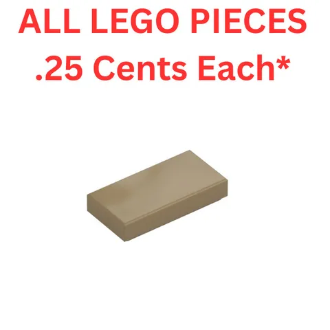 LEGO Tile 1x2 with Groove Dark Tan 3069 - Genuine LEGO Parts Pieces Bulk