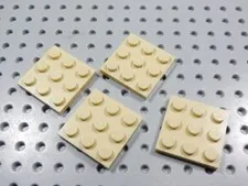 LEGO Lot of 4 Tan 3x3 Plates BC