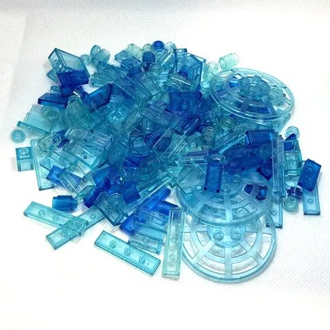 LEGO Parts - Trans-Blue Light & Dark Assorted Bulk Pieces - QTY 225