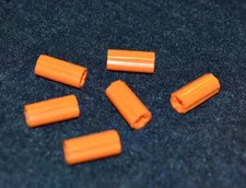 (6) (#2) 1x2 Orange Axle Connector Bricks ~ Technic ~ New Lego Parts ~