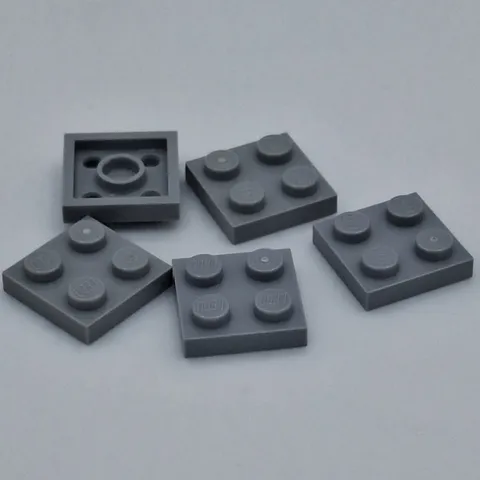 Lego - 5 Basic Light Bluish Gray Plate 2 x 2 3022