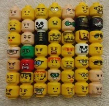 LEGO Lot of 49 Minifigure Heads Variety 100% Lego Lot See Photo 4 Condition H-4