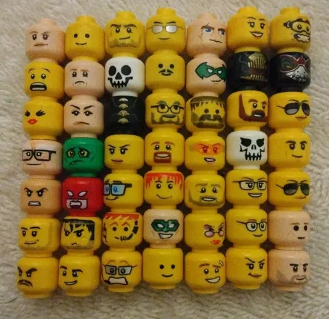 LEGO Lot of 49 Minifigure Heads Variety 100% Lego Lot See Photo 4 Condition H-4