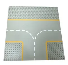 LEGO Vintage 'T' Intersection Road/Runway Baseplate w/ Yellow Lines