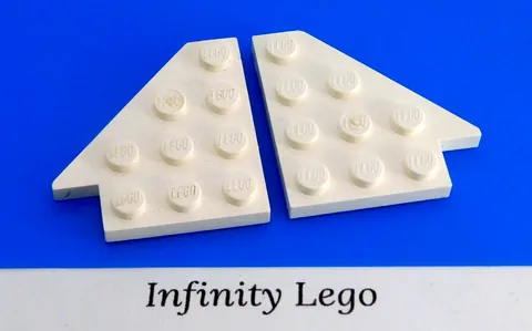 2 Pair LEGO Vintage White Plate Wing 4 x 4 Left & Right Wedge (3935 3936)