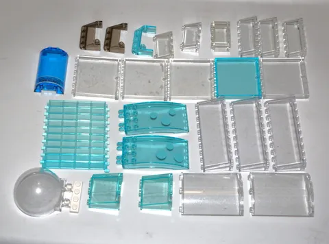 LEGO BULK clear & blue windscreen lot : DOME, CANOPY  🪟 qty 35