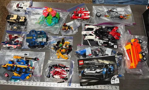 lego lot partially assembled car bulk collection and more plz read description