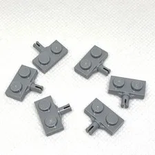 LEGO Parts - Light Bluish Gray Plate, Modified 1 x 2 w/Wheel Holder 21445  QTY 6