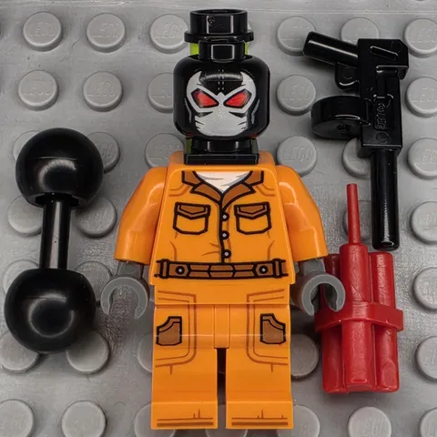 Lego DC Super Heroes Minifigure SH1084 Bane Prison Jumpsuit Backpack