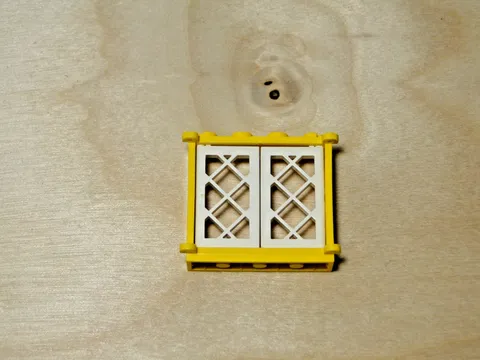 LEGO Yellow Window 1 x 4 x 3 w/ White 1 x 2 x 3 Lattice Used Pretty Nice See Pic