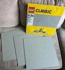 LEGO 10701 Gray Baseplate Lot of 4 XL 48x48 Stud Retired 1 NEW 3 USED MOC Town