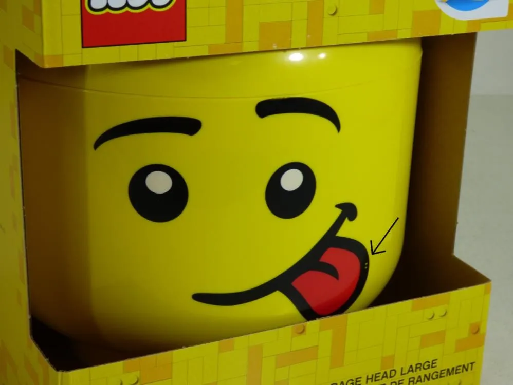 LEGO Storage Products: 40320814 Large Head Silly Boy NEW *Damaged Product*
