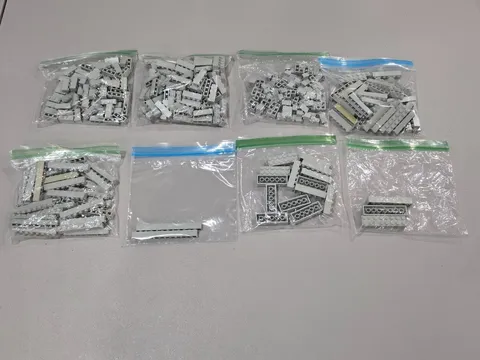 Lego Qty 340 - Light Gray Bricks - 1x3 1x4 1x6 1x8 1x12 2x6 2x8 MOC Castle Space