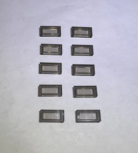Lego Lot Of 10 1x2 Flat Brown Transparent Tiles Tile Trans New City