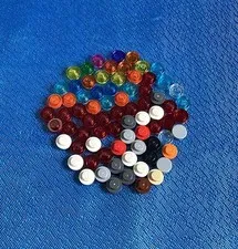 Large Lot of Multicolored Lego Friends Translucent Stud Pieces Circles Edges