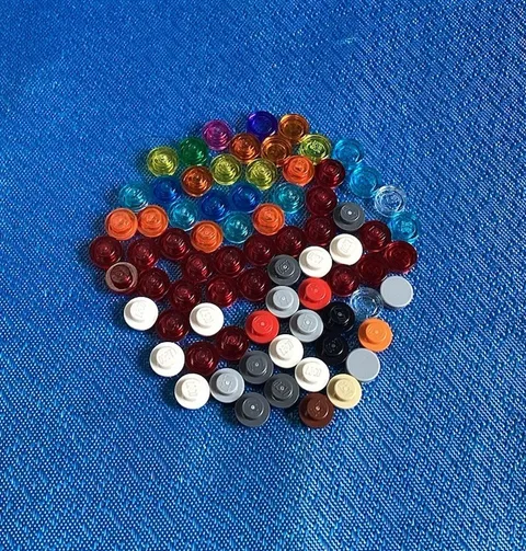 Large Lot of Multicolored Lego Friends Translucent Stud Pieces Circles Edges