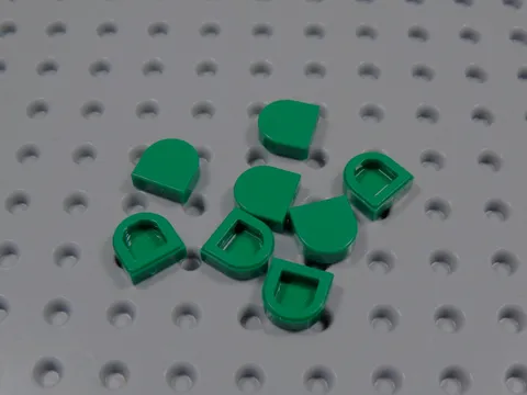 LEGO Lot of 8 Green 1x1 Smooth Half Round Tiles Plates BO