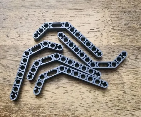 LEGO Dark Bluish Gray Technic, Liftarm, Bent Thick 1 x 11.5 Double. QTY 5. 32009
