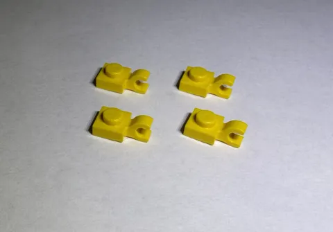 Lego Lot Of 4 Bright Yellow 1x1 Plate W Holder Vertical Holders New City Arm