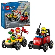 LEGO City 60458 Pizza vs Fire Truck Race, Chef & Firefighter Minis, Gift 5+