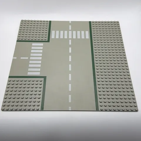 Lego Old Light Gray Baseplate Road 32 x 32 9-Stud T Intersection