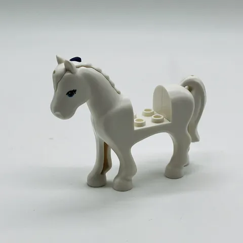 Lego White Horse, Friends Style with 2 x 2 Cutout with Bright Light Blue Eyes