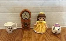 Lot of 4 Lego Duplo Disney Beauty & The Beast Belle Cogsworth Chip Mrs Teapot 
