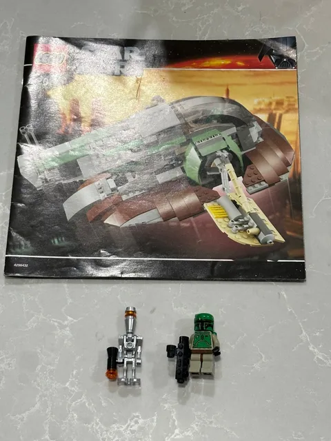 LEGO Star Wars set Slave 1 6209 Boba Fett sw0002a Assassin Droid sw0151 + Manual