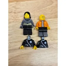 LEGO Minifigure Lot Batman Female Figure Orange Jacket Male 2 Police Torsos