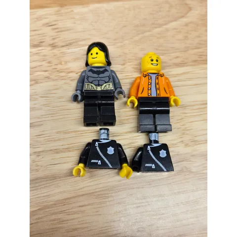 LEGO Minifigure Lot Batman Female Figure Orange Jacket Male 2 Police Torsos