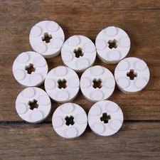 LEGO 6143 3941 White Brick, round 2 x 2 with Axle Hole Qty 10
