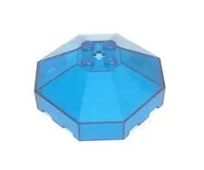 LEGO  2418b Trans Dark Blue Windscreen 6 x 6 x 2 Octagonal Canopy w/ Axle Hole