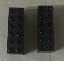 LEGO Lot of 2 Pieces - Black Brick 2 x 6 Weighted Dimpled Ends Weight