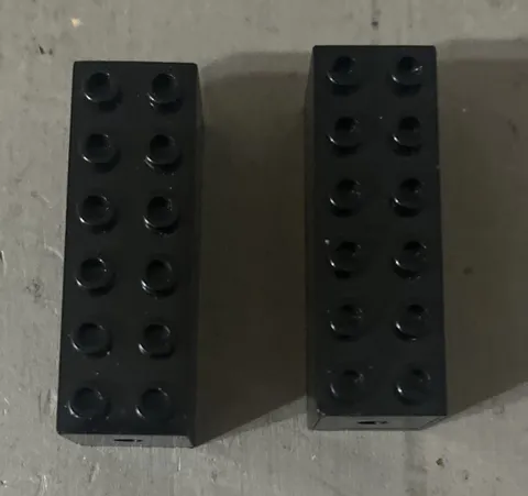 LEGO Lot of 2 Pieces - Black Brick 2 x 6 Weighted Dimpled Ends Weight