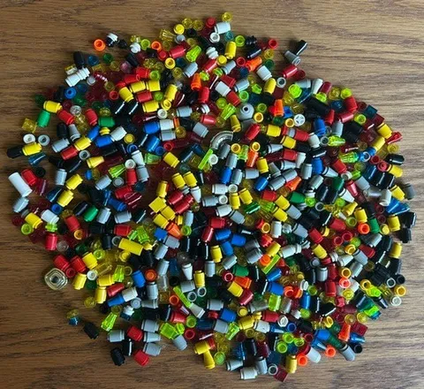 Lego Small Pieces Lot. 1x1, Slopes, Cones, Flat Round Dots & Squares, Misc.