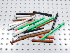 LEGO Lot of 24 Staffs Wands Weapon Minifig Brown Gray Red Black Bright Green BT