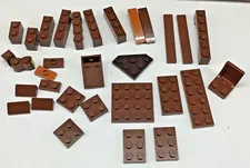 LEGO Lot of 31 Dark Reddish Brown Bricks Plates Loose Parts Pieces
