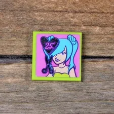 LEGO Friends Tile 2 x 2 Heart and '25', Scissors and Girl 3068pb1455