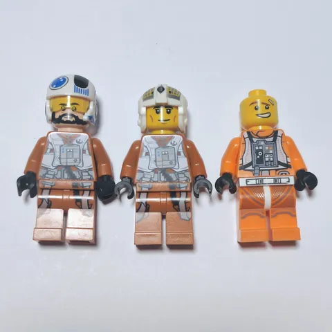 Lego Lot Of Three X-wing Pilots Star Wars Authentic 