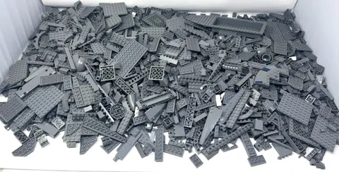 LEGO BULK LOT 8 LBS. DARK BLUISH GREY SPECIALTY PARTS BRICKS & PLATES ETC.