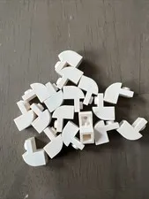 LEGO 6091 White Slope, Curved 2 x 1 x 1 1/3 with Recessed Stud 19 Pieces