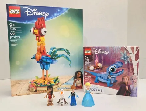 Lego Disney Animal Sets 43272 43286 Lot Hei Hei & Bruni Salamander + Minifigures