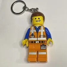 LEGO Movie Minifigure Emmet  Keychain Flashlight LED 3" Flashlight Light - Works
