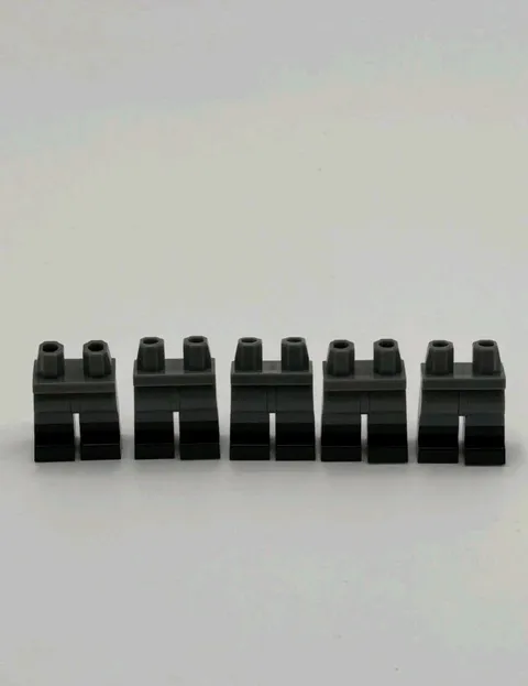 Lego 5 New Dark Gray Grey Minifigure Pants Legs w/ Black Boots Pattern Piece NEW