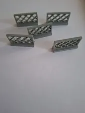 No 326 5x Lego Fence Grille 3185 1x4x2 Light Grey