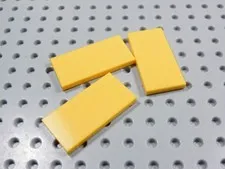 LEGO Lot of 3 Bright Yellow Orange 2x4 Smooth Tiles Plates BK